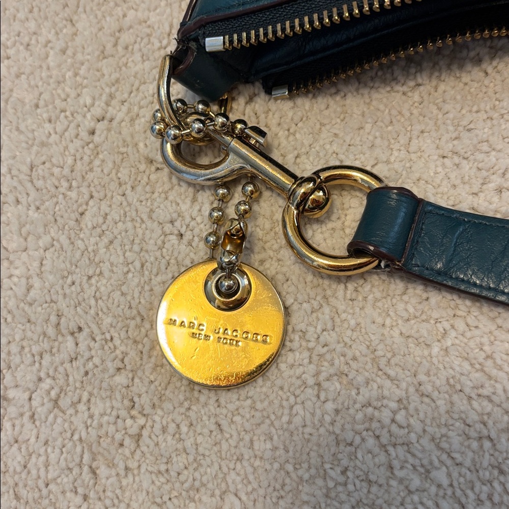Marc Jacobs Deep Teal Hobo Bag with Gold Accents - Picture 3 of 4